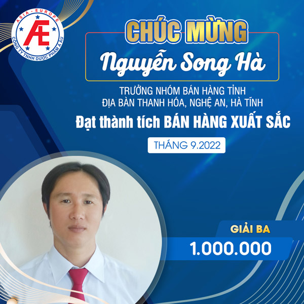Vinh danh Trưởng nhóm Nguyễn Song Hà  -  Địa bàn Thanh Hóa, Nghệ An, Hà Tĩnh.